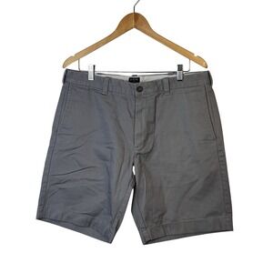 J Crew Gramercy Shorts Mens 34 Gray Striped Chino Cotton 9" Inseam Casual Summer